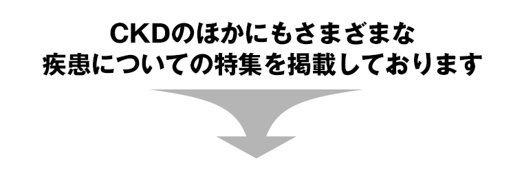 CKD（慢性腎臓病）のほかにもさまざまな疾患についての特集を掲載しております