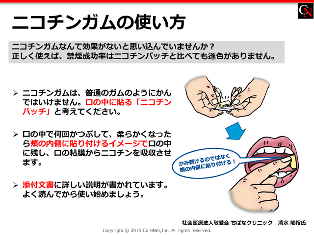 ニコチンガムの使い方のイメージ