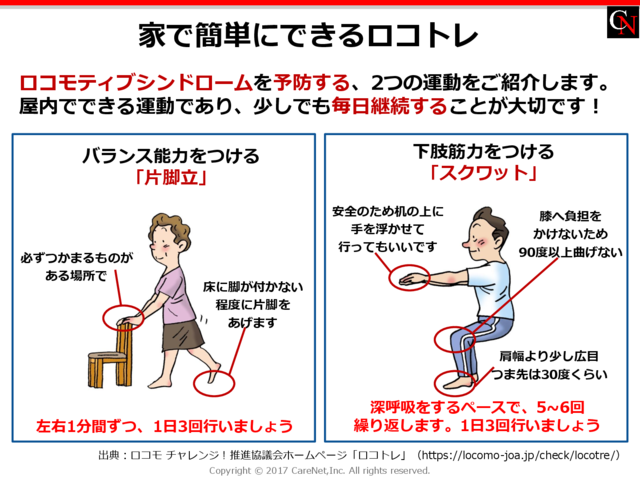 毎日の2つの運動でロコモを防ぐのイメージ