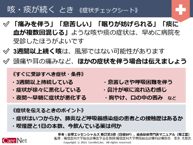 咳・痰が続くときの症状チェックのイメージ