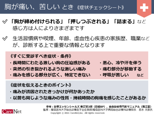 胸が痛いときの症状チェックのイメージ